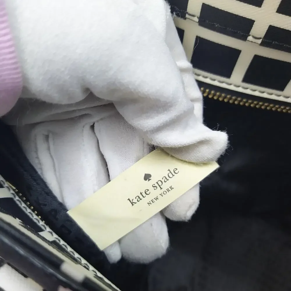 Kate Spade Dally Laurel Way Black White Double Handle Zipper Tote Bag
